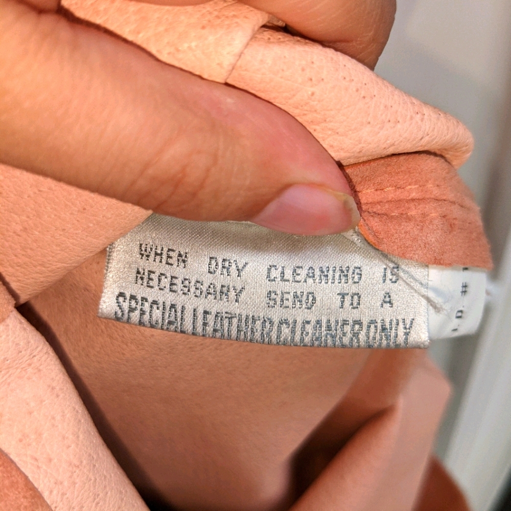 Vintage pink suede dress w/ fringe scarf - Picture 9 of 11